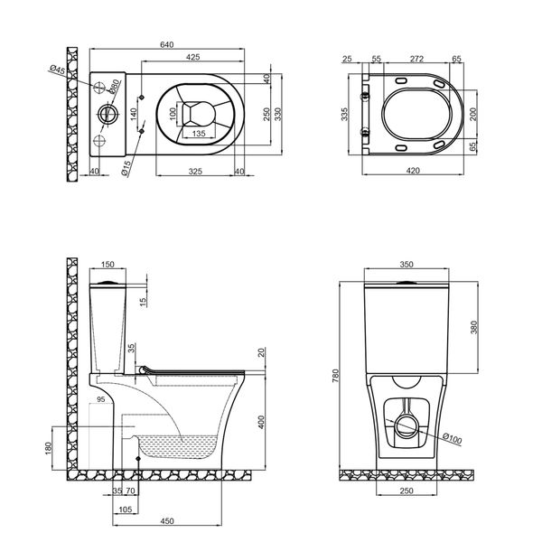 Унитаз-компакт Qtap Presto безободковый Soft-close SD00045982 фото