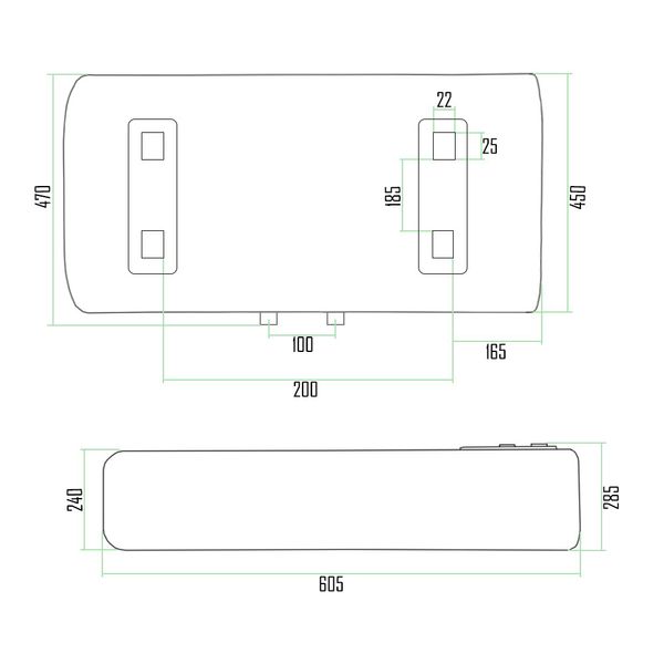 Бойлер Thermo Alliance 30 л плаский горизонтальний 2 кВт (0,8+1,2) SD00032263 фото