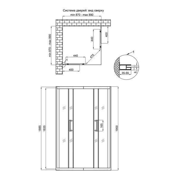 Душевая кабина Qtap Taurus CRM1099SC6 90х90 см стекло 6 мм SD00039701 фото