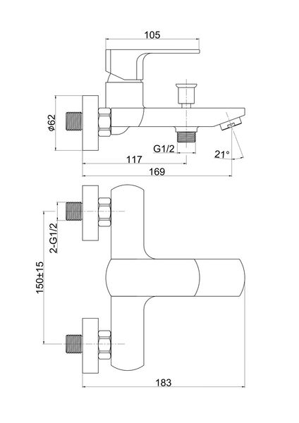 Смеситель для ванны Perla King хром PSH704 PSH704 фото