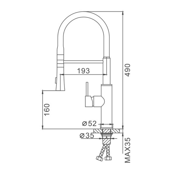 Смеситель для кухни Frap F4452-8 с гибким изливом белый/хром F4452-8 фото