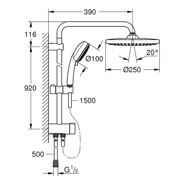 Душова система Grohe Tempesta Cosmopolitan System 250 26675000 26675000 фото