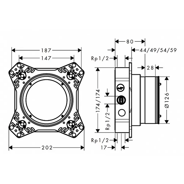 Монтажна коробка Hansgrohe iBox Universal 2 Basic Set 01500180 01500180 фото