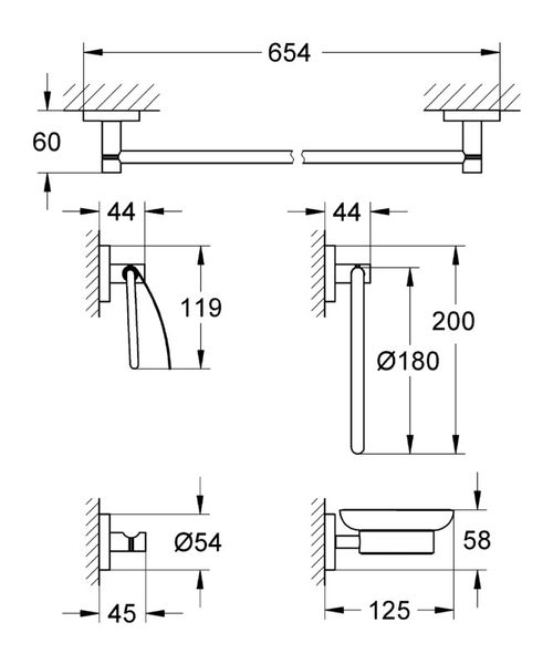 Набор аксессуаров Grohe Essentials 40344001 40344001 фото