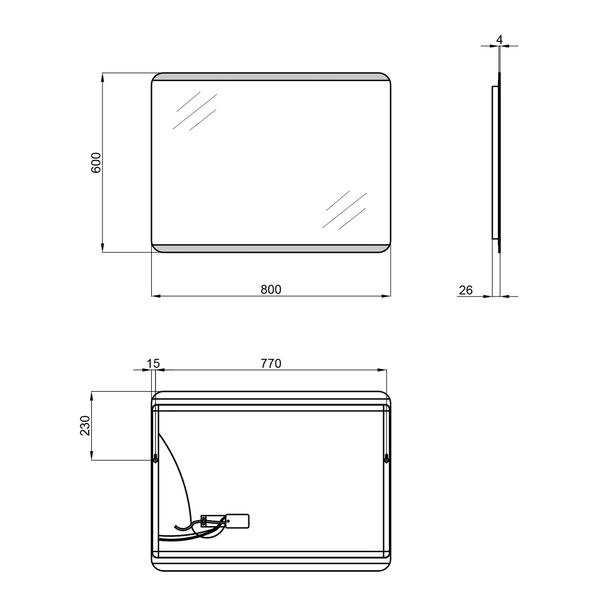 Дзеркало Qtap Tern 600x800 з LED-підсвічуванням SD00045759 фото