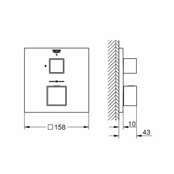 Термостат скрытого монтажа Grohe Grohtherm Cube 24153000 24153000 фото