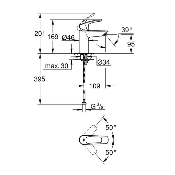 Змішувач для умивальника Grohe Eurosmart New S-Size 32467003 32467003 фото