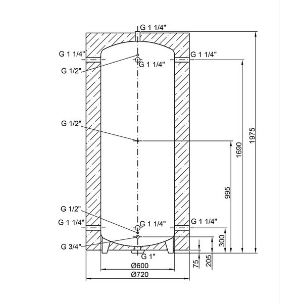 Теплоакумулятор Thermo Alliance TA-ТАМ-00 300 з ізоляцією 60 мм SD00047693 фото