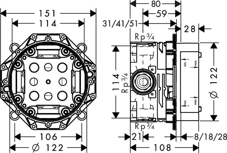 Монтажная коробка Hansgrohe iBox Universal 01800180 01800180 фото