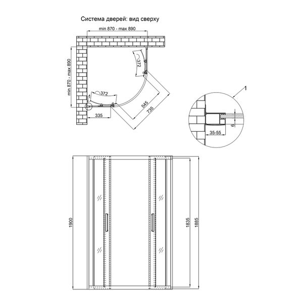 Душевая кабина Qtap Taurus BLA1099AC6 90х90 см стекло 6 мм SD00039705 фото