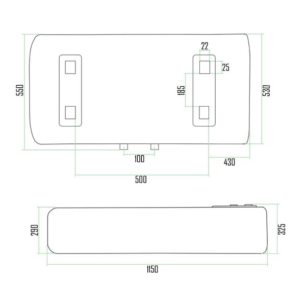 Бойлер Thermo Alliance 100 л плаский горизонтальний 2 кВт (0,8+1,2) SD00032266 фото