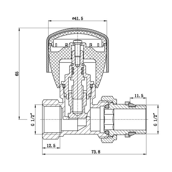 Кран радіаторний SD Forte Powerful 1/2" ВЗ з антипротіканням прямий SF230W15 SF230W15 SD00021135 фото