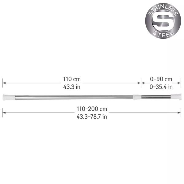 Штанга телескопічна для душу Frap F8902, нержавіюча сталь, 110-200 см F8902 фото