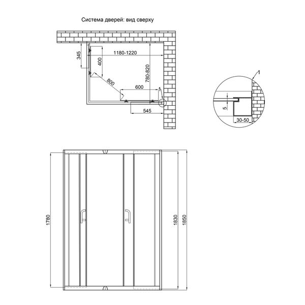 Душевая кабина Lidz Wawel SC120x80.SAT.LOW.FR стекло 5 мм SD00047619 фото