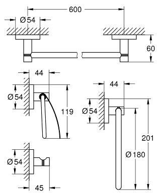 Набор аксессуаров Grohe Esseentials 40776001 40776001 фото