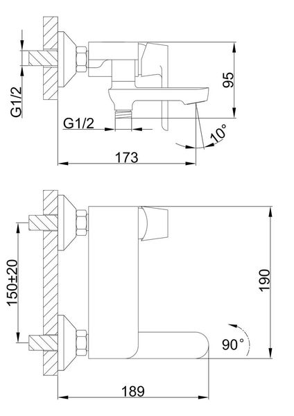 Змішувач для ванни Frap F3234 білий/хром F3234 фото