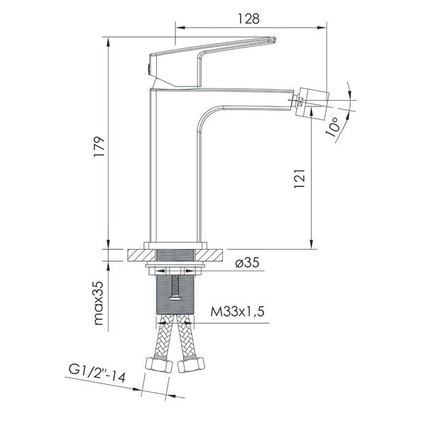 Смеситель для биде Imprese Grafiky ZMK041807070 060365 фото