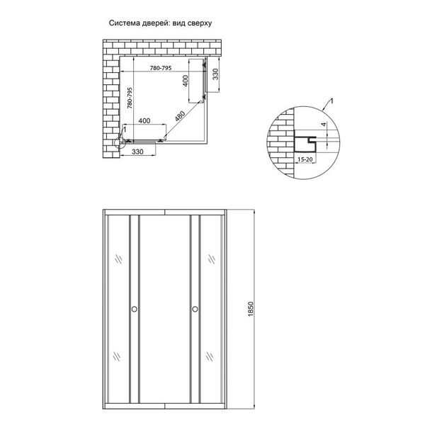 Душевая кабина Lidz Wawel SC80x80.SAT.LOW.FR стекло 4 мм SD00047620 фото