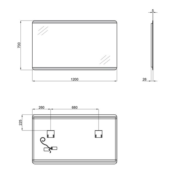 Зеркало Qtap Tern 1200x700 с LED-подсветкой SD00045761 фото