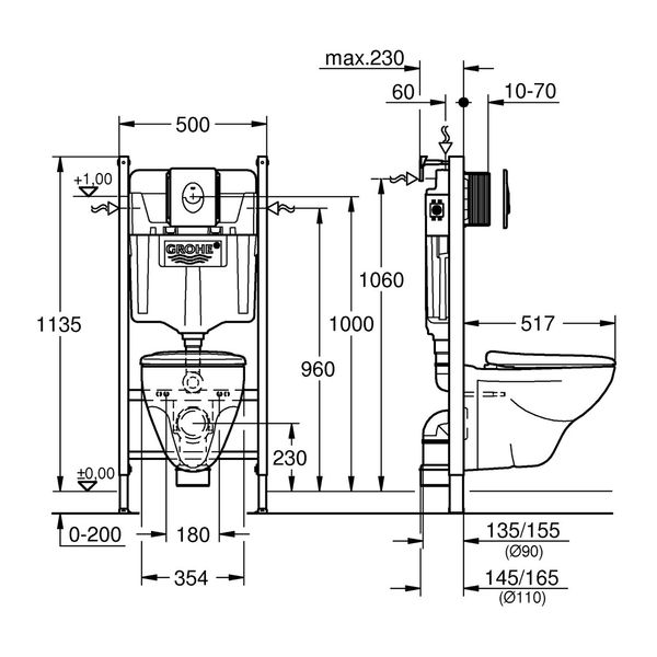 Инсталляционный набор Grohe Solido Perfect с унитазом 39116000 39116000 фото