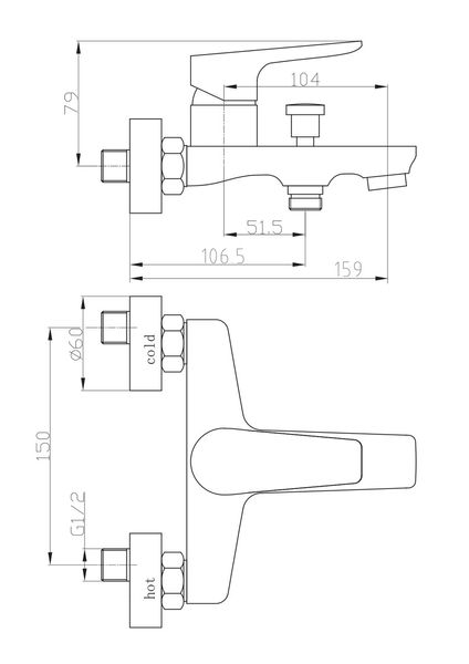 Смеситель для ванны Perla Harry хром PBZ6104 PBZ6104 фото