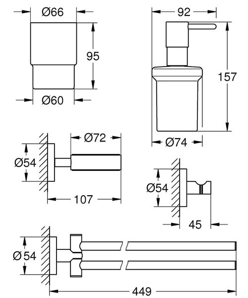 Набор аксессуаров Grohe Essentials 40846001 40846001 фото