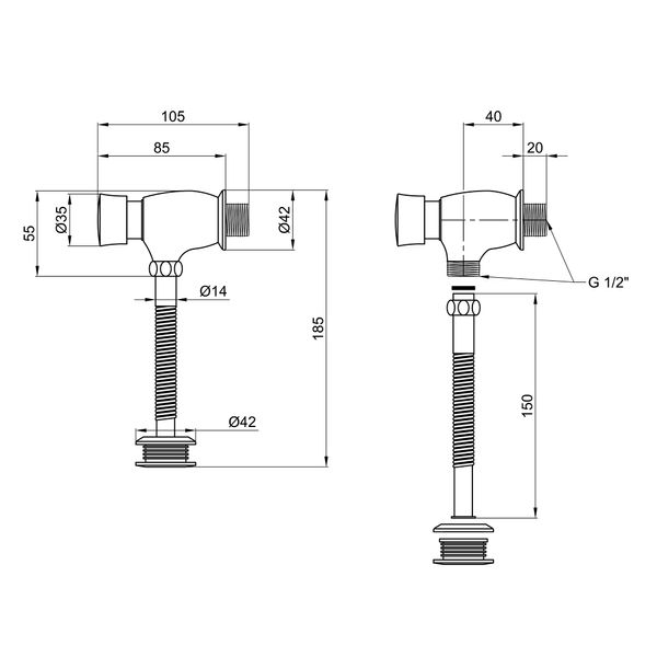 Сливной клапан порционный для писсуара Lidz Tech 903 Chrome SD00038632 фото