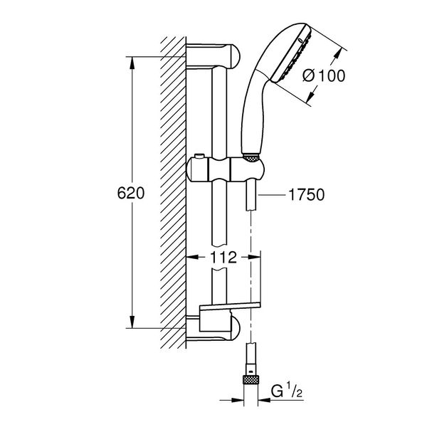 Душевой набор Grohe New Tempesta 100 27926001 27926001 фото