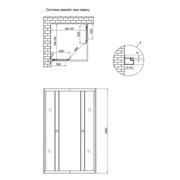 Душевая кабина Lidz Wawel SC80x80.SAT.LOW.GR стекло 4 мм SD00047621 фото