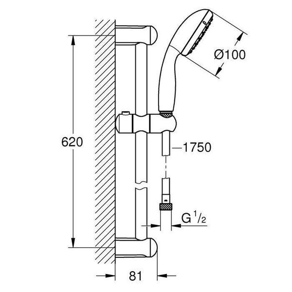 Душевой набор Grohe New Tempesta 100 27598001 27598001 фото