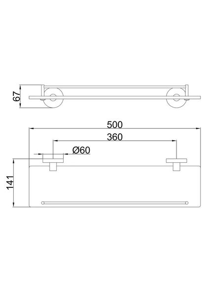 Стеклянная полочка Frap F30207 черная F30207 фото