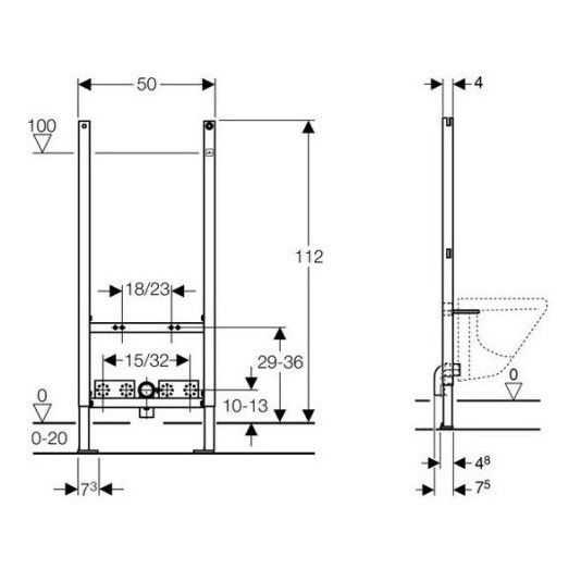 Монтажный элемент для биде Geberit Duofix 111.534.00.1 111.534.00.1 фото