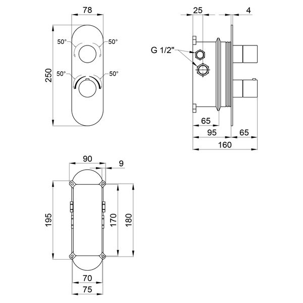 Термостат прихованого монтажу Qtap Votice 65T105OGC SD00041879 фото