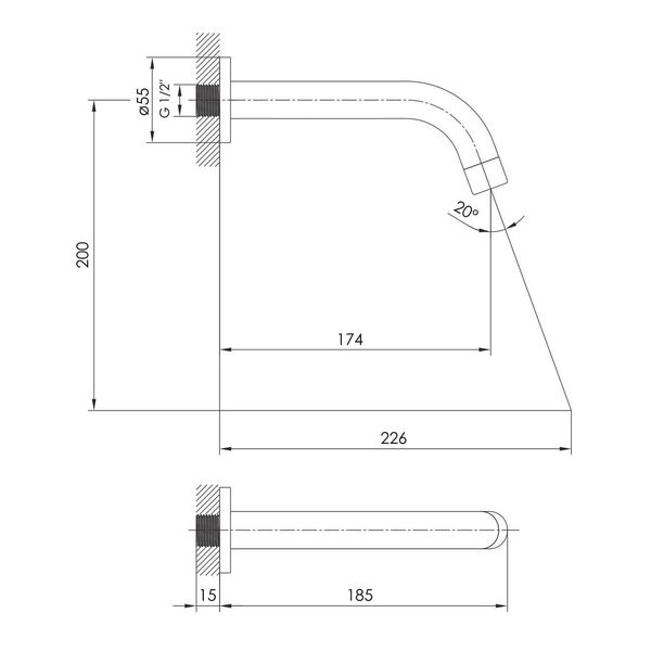 Излив для ванны Imprese Brenta хром ZMK071901300 073806 фото