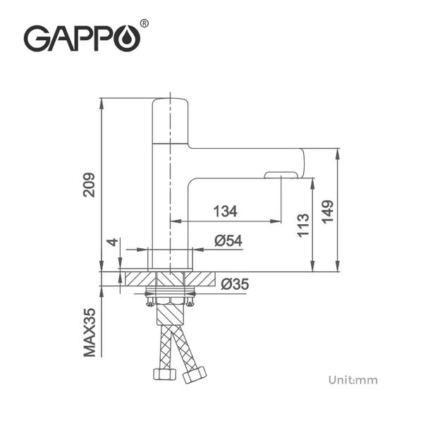 Смеситель для умывальника Gappo G1052-86 черный G1052-86 фото