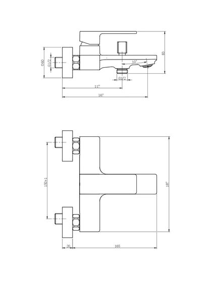 Смеситель для ванны Perla Robin графит PBZ6204T PBZ6204T фото