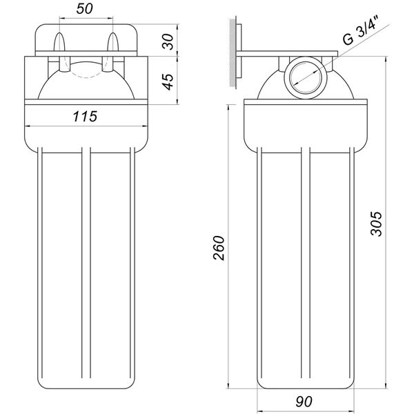 Фильтр-колба для горячей воды Bio+ systems HT-10 3/4″ 000003429 фото