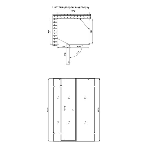 Душова кабіна Qtap Capricorn CRM1018RC6 100х80 см скло 6 мм SD00039711 фото