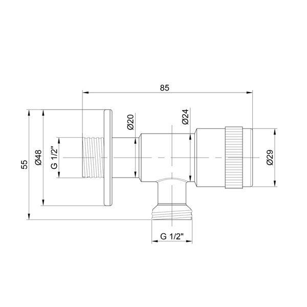 Запорный вентиль Lidz Went 112R 1/2"x1/2" Nickel SD00041033 фото