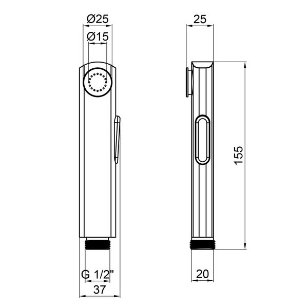 Лейка для гигиенического душа Qtap Rucni CRMA120 SD00035712 фото