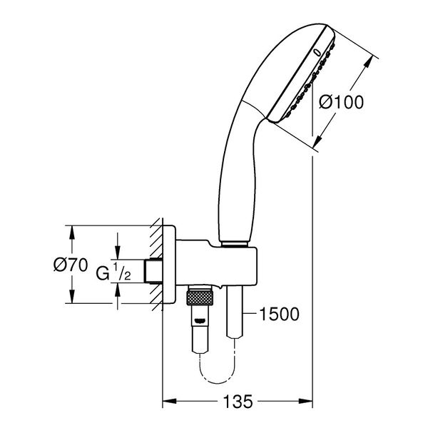 Душевой набор Grohe New Tempesta 100 26406001 26406001 фото