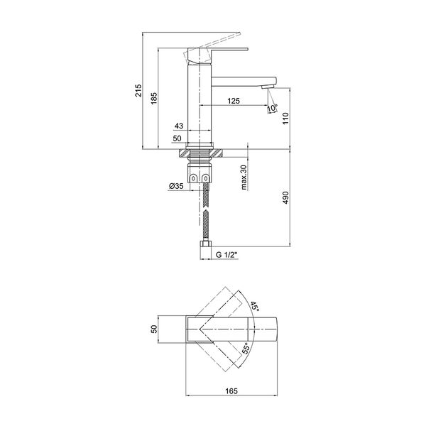 Смеситель для раковины Lidz Kubis 001F Nickel SD00034631 фото