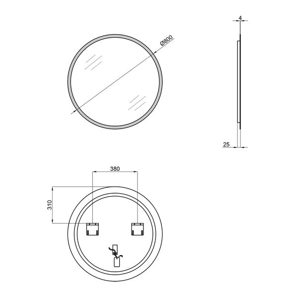 Дзеркало Qtap Virgo R800 з LED-підсвічуванням SD00045769 фото