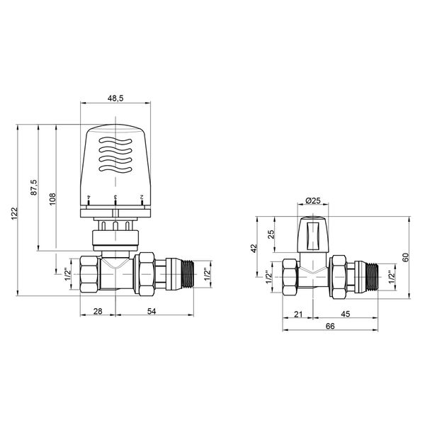 Термокомплект Icma 1/2" з антипротіканням прямий №KIT_1100+775-940+815-940 SD00023705 фото