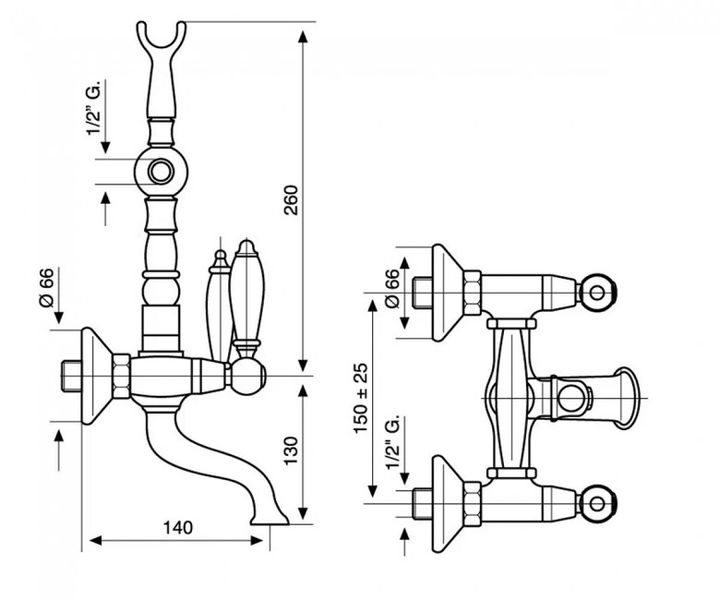 Змішувач для ванни Emmevi Deco Ceramic бронза BR121611 BR121611 фото