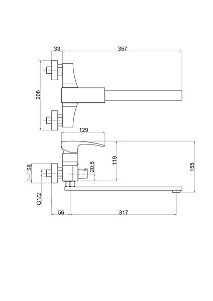 Змішувач для ванни Gappo G2207 хром G2207 фото