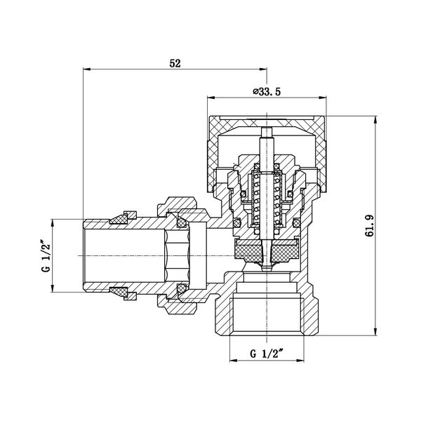 Клапан термостатический SD Forte SF238W15 1/2" угловой SD00021143 фото