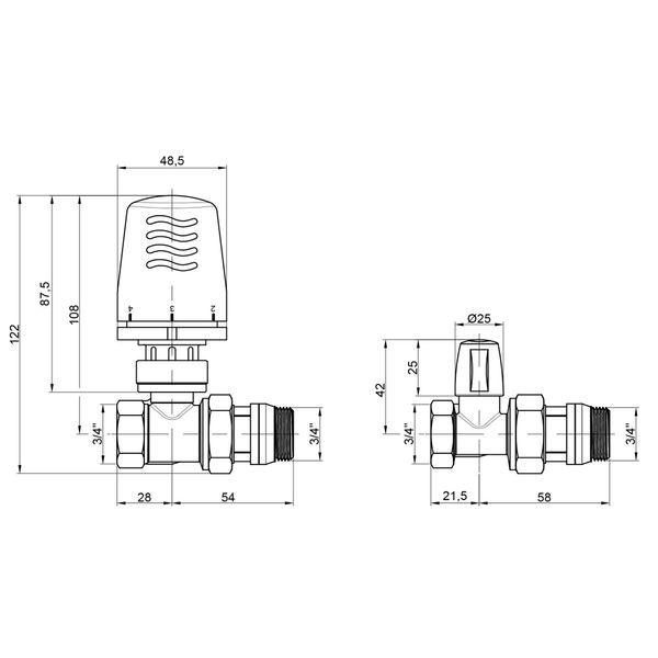 Термокомплект Icma 3/4" с антипротечкой прямой №KIT_1100+775-940+815-940 SD00023706 фото