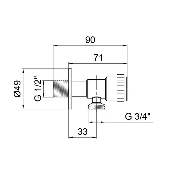 Запорный вентиль Lidz Went 134 1/2"x3/4" Nickel SD00041035 фото