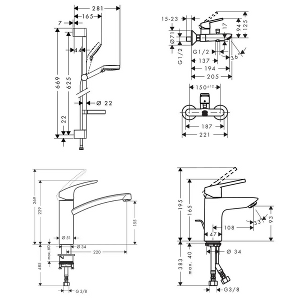 Набор смесителей Hansgrohe Logis Loop 1302019 1302019 фото